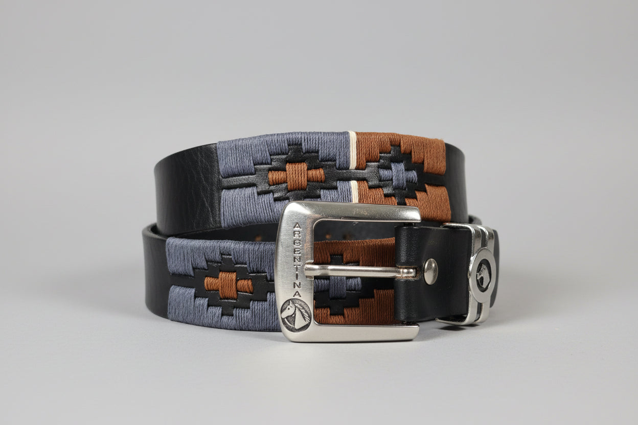 Three parts embroidered belt