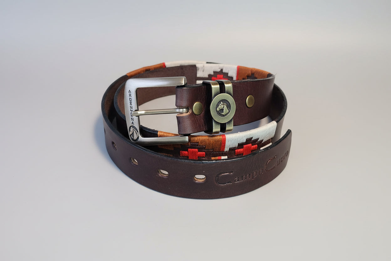 Three parts embroidered belt