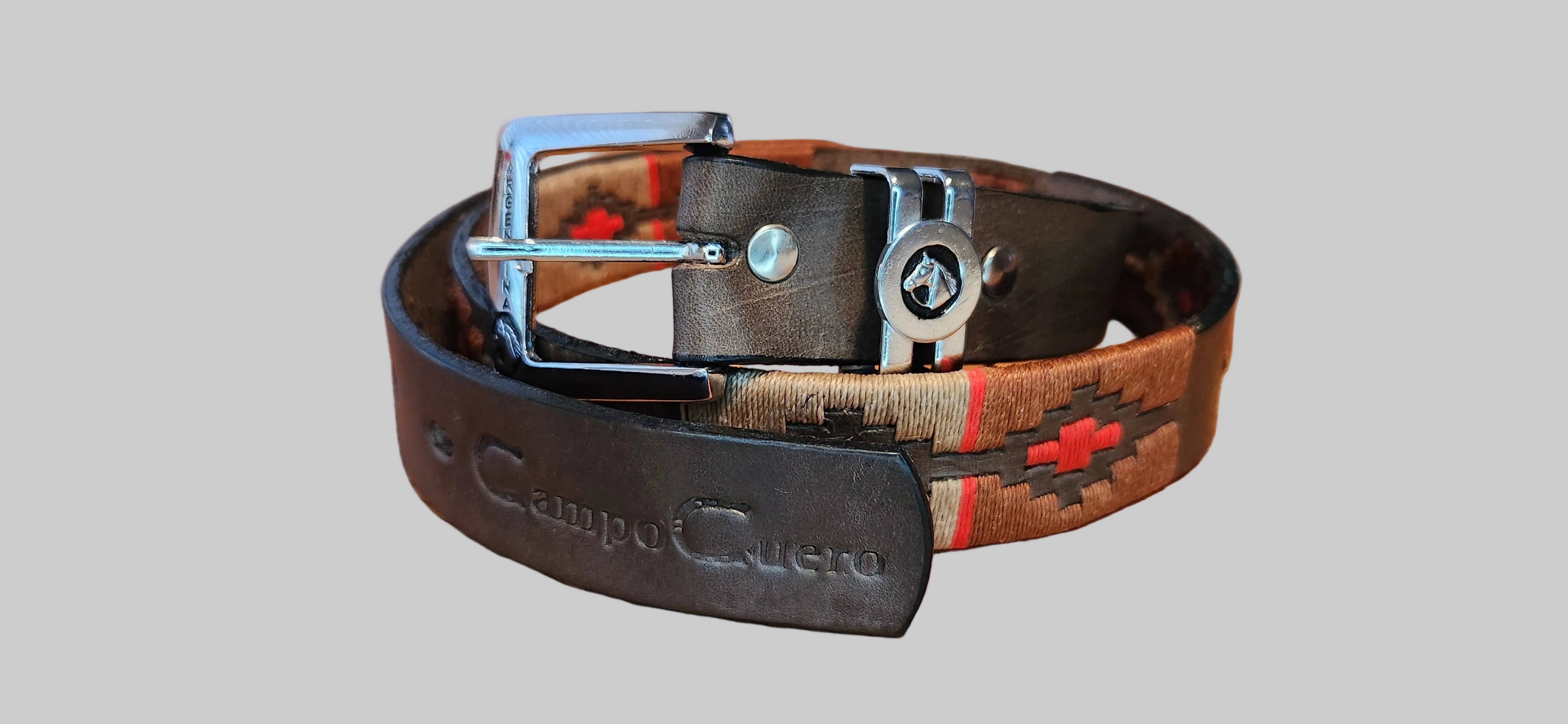 Three parts embroidered belt