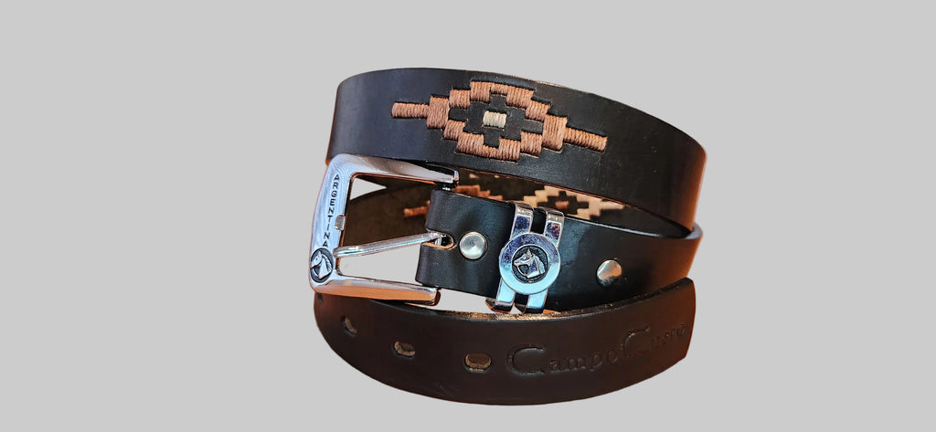 Three parts embroidered belt
