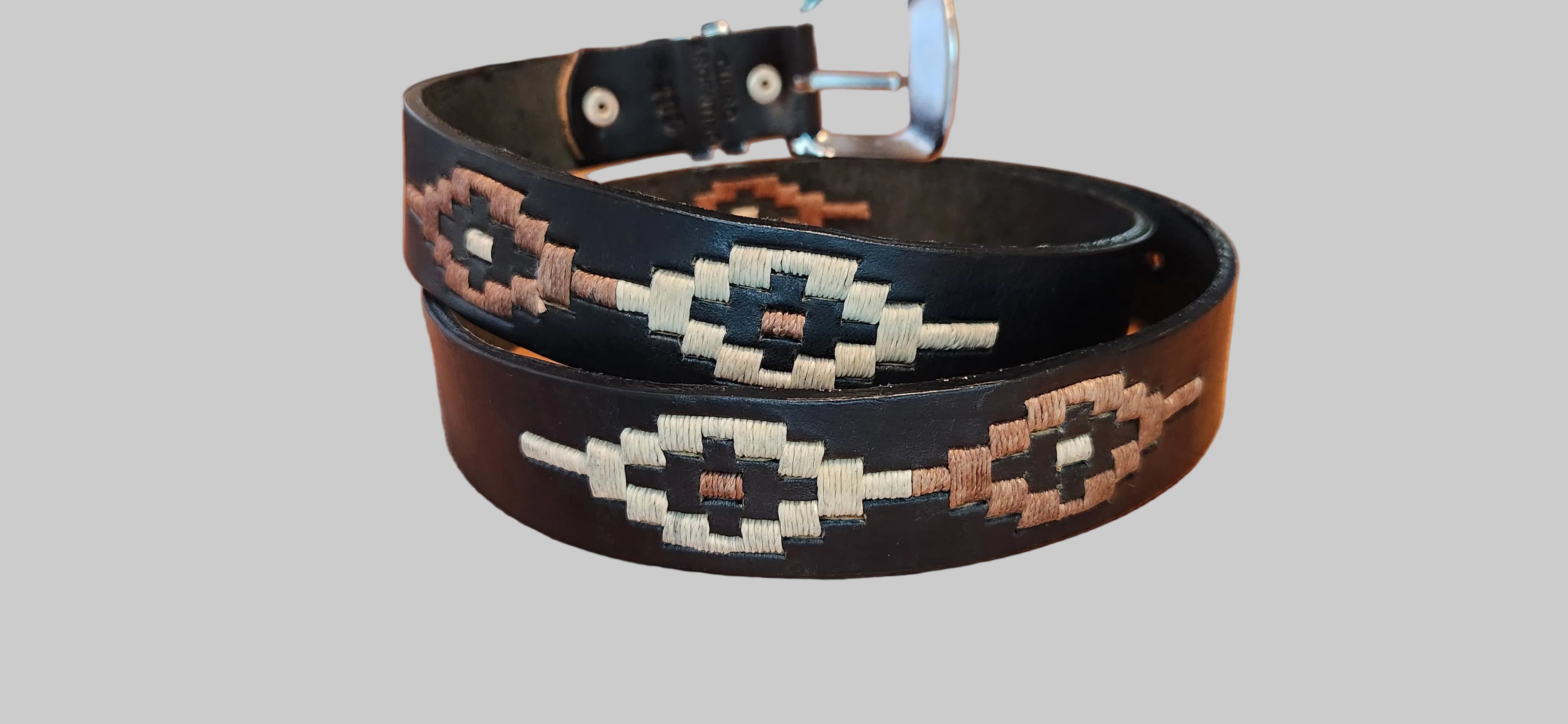 Three parts embroidered belt