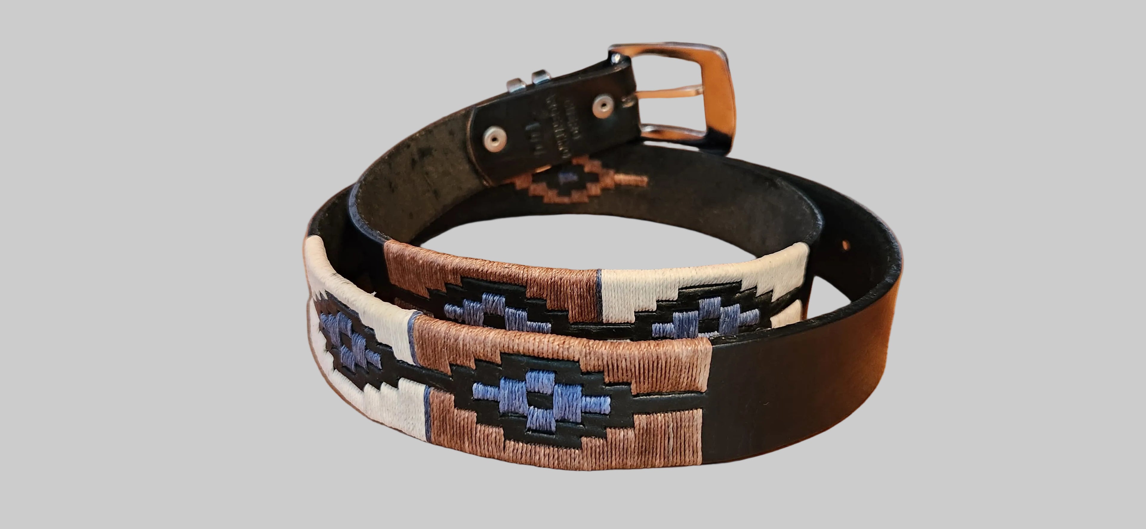 Three parts embroidered belt